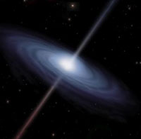 تصویر ۷: تصویری تخیلی از یک سیاهچاله‌ با جرم متوسط.  تصویر از ناسا. 